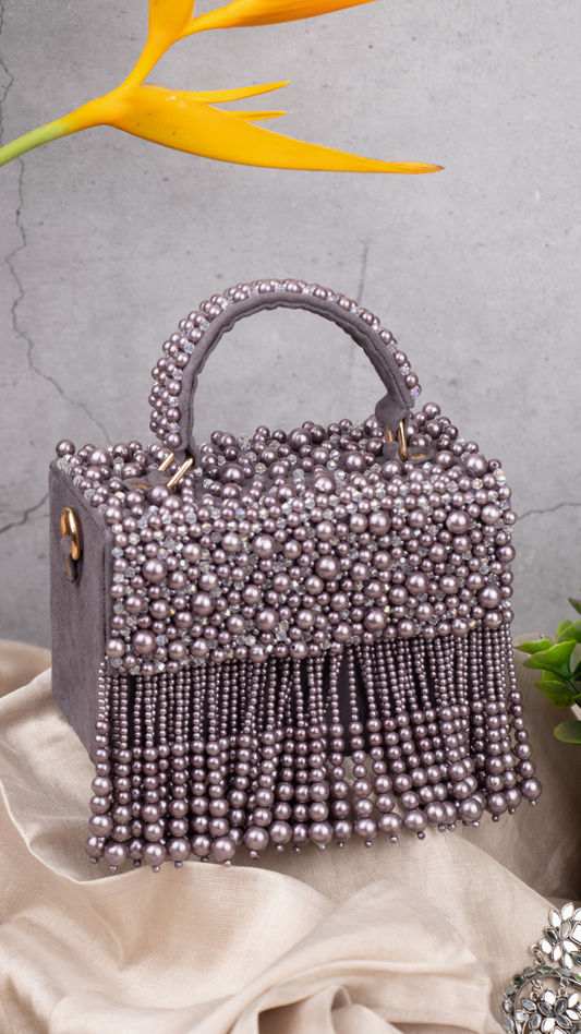 Eleanor Box Clutch in Grey