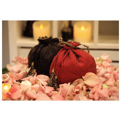 Gold Dust Black Potli