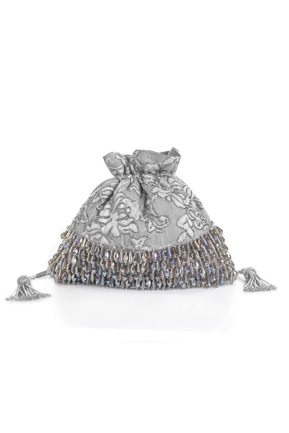 Crystalline Silver Potli