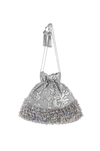 Crystalline Silver Potli